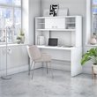 Echo 60W Credenza Desk with Hutch in Pure White - Engineered Wood