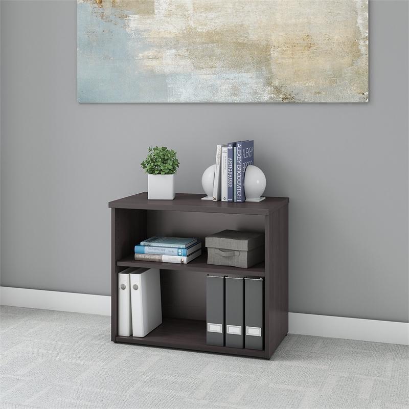 Bush Business Furniture 400 Series 2 Shelf Bookcase in Storm Gray