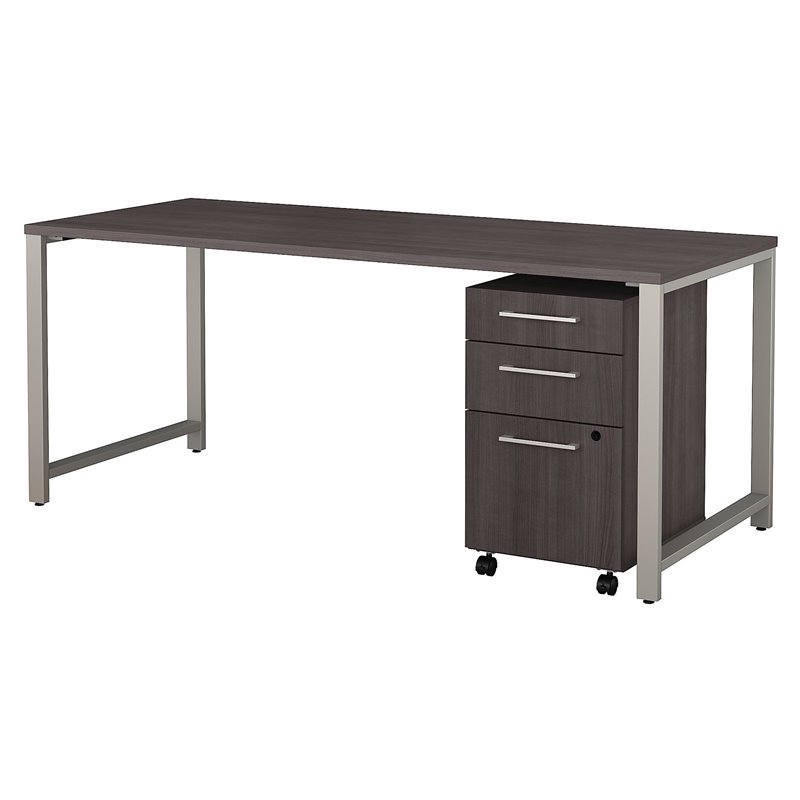 Bush Business Furniture 400 Series 72W Table Desk with 3 Drawer Mobile