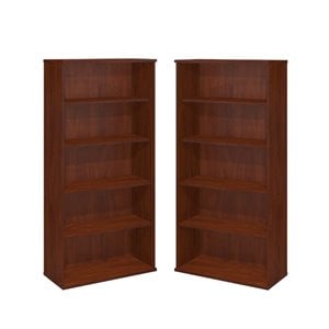 bush business furniture (set of 2) 5 shelf bookcase in hansen cherry