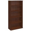 Bush Business Furniture Series 2 Piece Corner Desk and Shelf Bookcase Set in Hansen Cherry