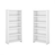 Bush Business Furniture (Set of 2) Modern 5 Shelf Bookcase in Pure White