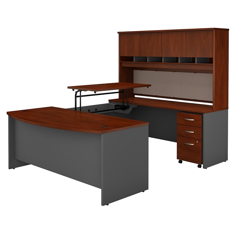 Bush Business Furniture Series C 72w Sit To Stand U Shaped Desk Office 