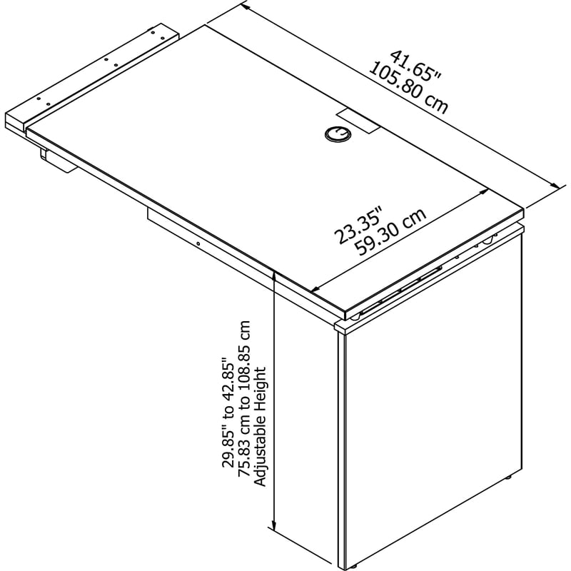 Series C 42W x 24D 3 Position Sit to Stand Return in Mocha Cherry