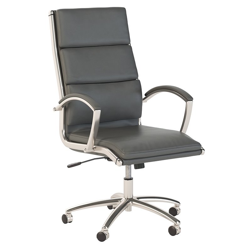 Modelo High Back Leather Executive Office Chair in Dark Gray Leather