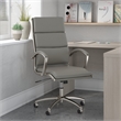 Modelo High Back Leather Executive Office Chair in Light Gray Leather