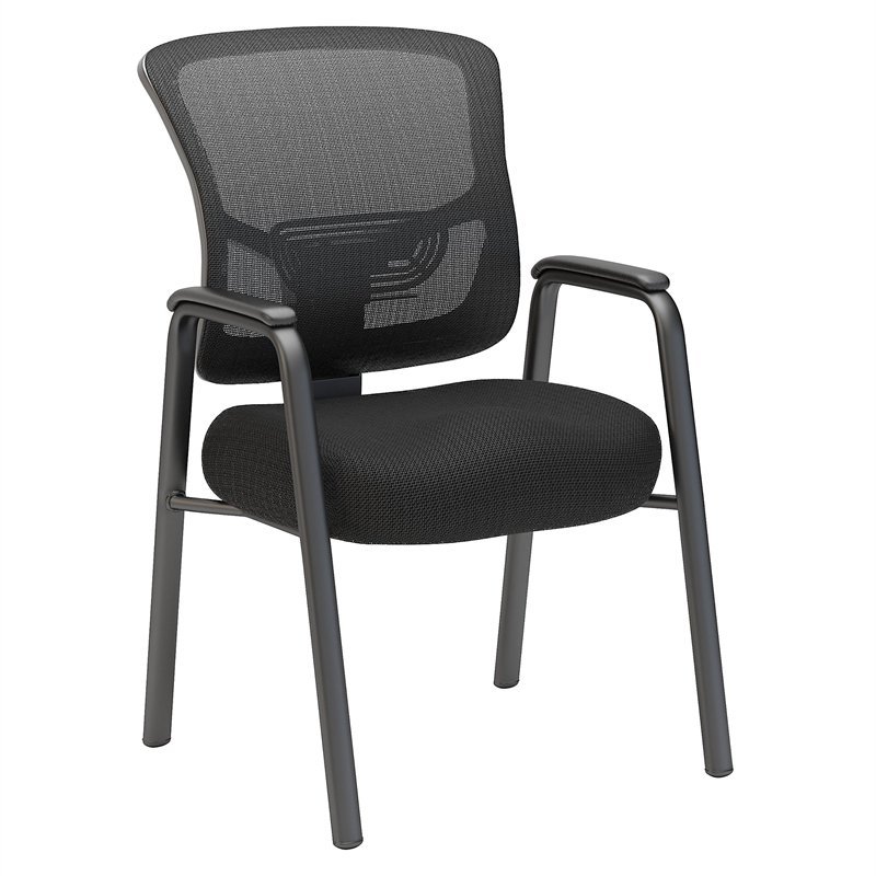 Bush Business Furniture Custom Comfort Mesh Back Guest Chair in Black ...