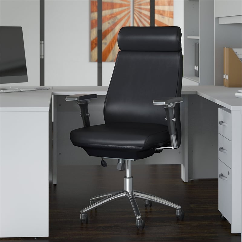 Bush Business Furniture Metropolis High Back Leather Executive Office Chair