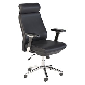 Bush Business Metropolis Leather Executive Office Chair in Black