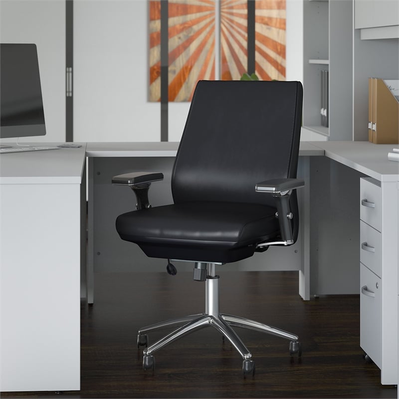 Bush Business Furniture Metropolis Mid Back Leather Executive Office ...