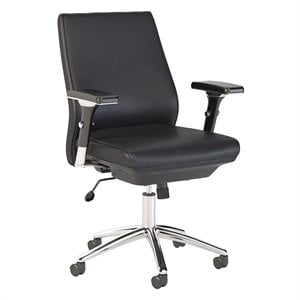 bush business metropolis leather executive office chair in black