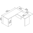 Echo L Shaped Desk in Gray Sand - Engineered Wood