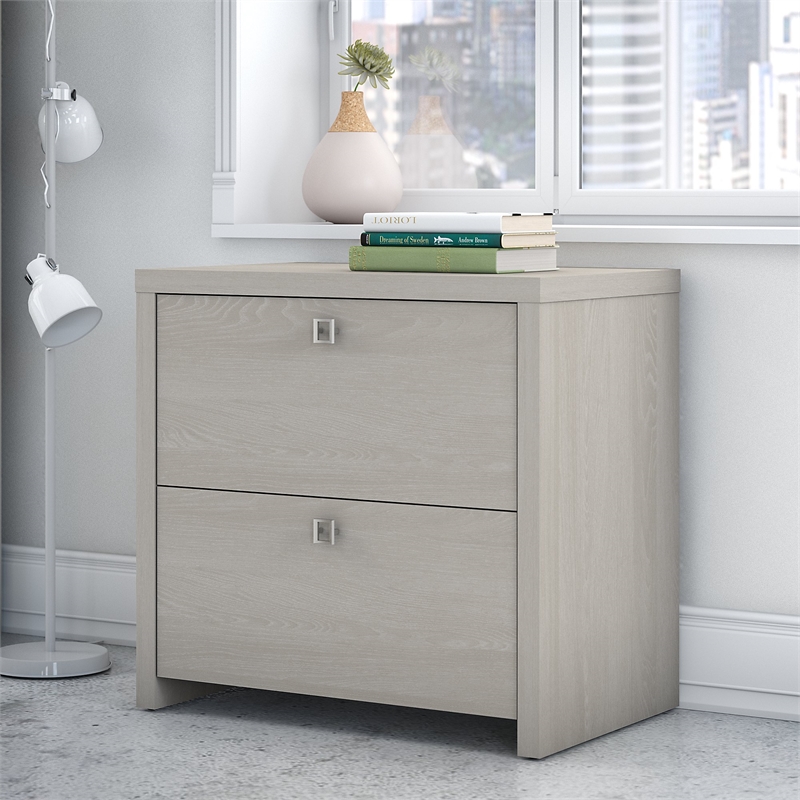 Echo 2 Drawer Lateral File Cabinet in Gray Sand - Engineered Wood