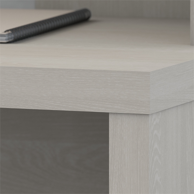 Echo 60W Bow Front Desk in Gray Sand - Engineered Wood