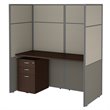 Bush Business Furniture Easy Office Cubicle with File Cabinet and Closed Panels