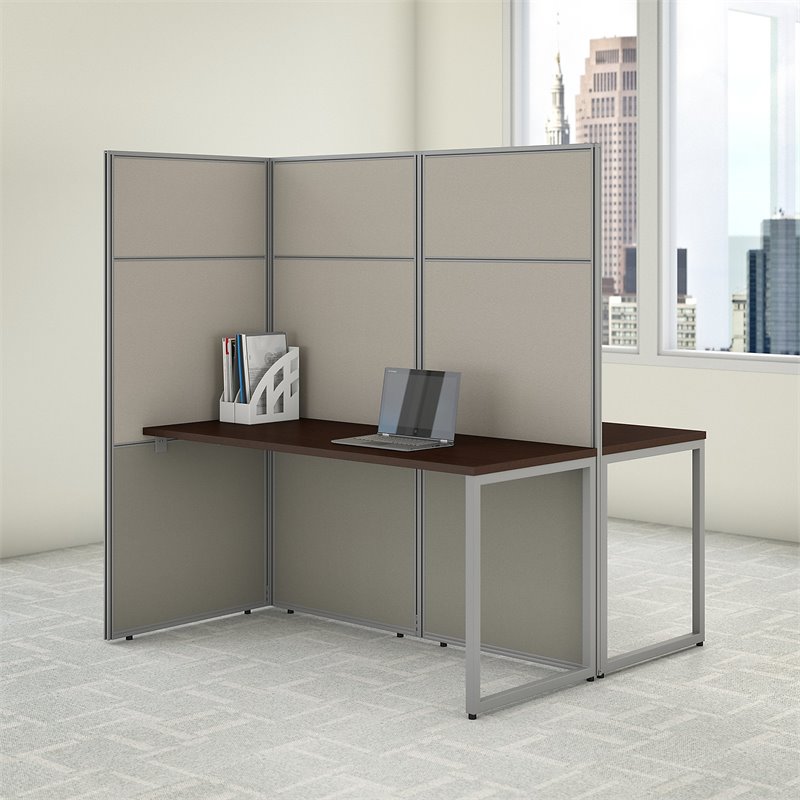 Bush Business Furniture Easy Office 60W 2 Person Cubicle Desk with 66H Panels