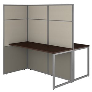 bush business furniture easy office 60w 2 person cubicle desk with 66h panels