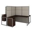 Bush Business Furniture Easy Office 60W 4 Person L Shaped Cubicle with Storage