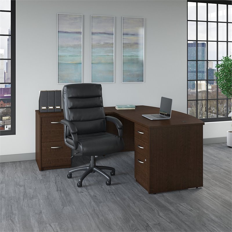 Bush Business Furniture Series C Elite Bow Front L Desk with Drawers