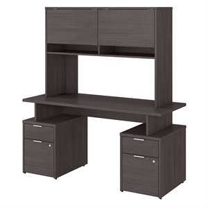 Bush Business Furniture Jamestown 60W Desk with 4 Drawers and Hutch