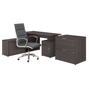 bush business furniture jamestown 60w l desk with file cabinet and office chair