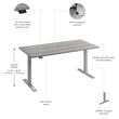 Move 60 Series 60W Adjustable Standing Desk in Platinum Gray - Engineered Wood