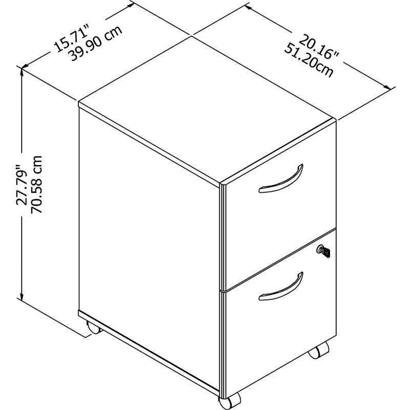 Studio C 2 Drawer Mobile File Cabinet in Platinum Gray - Engineered Wood