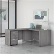 Studio C 60W L Shaped Desk with Mobile File Cabinet in Gray - Engineered Wood