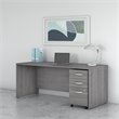 Studio C 72W x 30D Office Desk with Mobile File in Gray - Engineered Wood