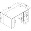 Studio C 60W x 30D Office Desk with Mobile File Cabinet in Gray -Engineered Wood