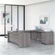 Studio C 72W U Shaped Desk with Mobile File Cabinet in Gray - Engineered Wood
