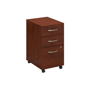 Bush Business Furniture 3 Drawer Mobile File Cabinet in Hansen Cherry