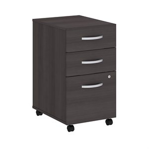 Bush Business Furniture 3 Drawer Mobile File Cabinet in Storm Gray