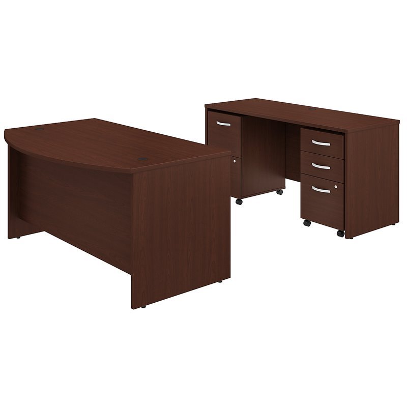 Bush Business Furniture Studio C 60W Bow Front Desk and Credenza with