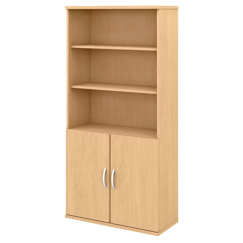 Customer Favorite Series C Elite 66H Bookcase Storage Wall in Hansen Cherry - Engineered Wood | AccuWeather Shop BBF Series C... 