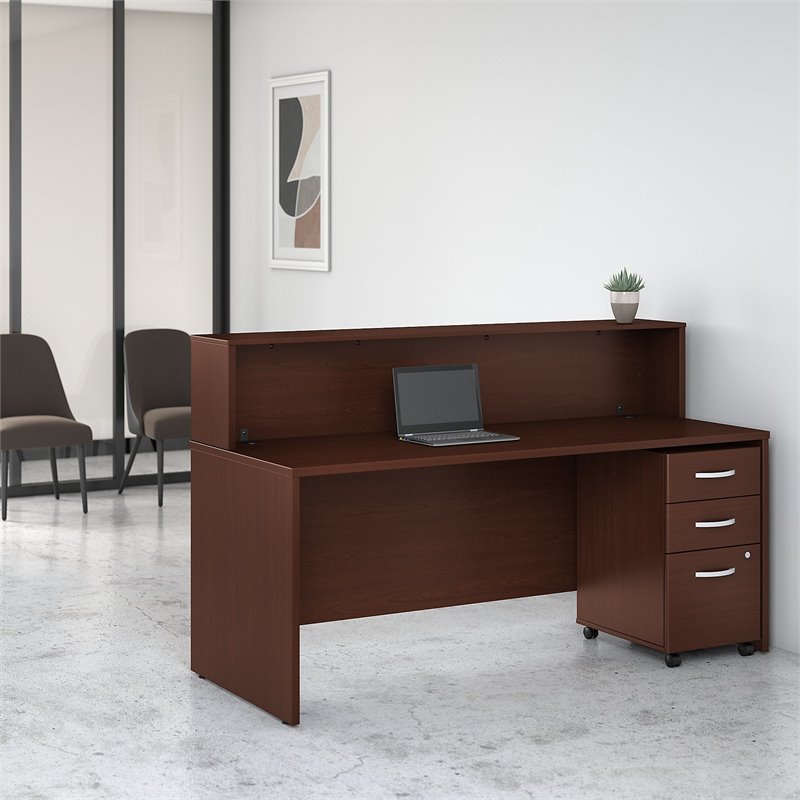 Bush Business Furniture Studio C 72W Reception Desk with Shelf and File