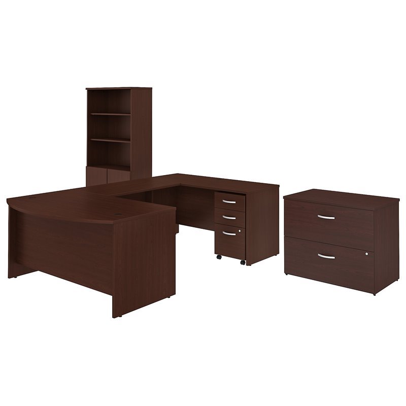 Bush Business Furniture Studio C 60w U Desk With Bookcase And File Bush Business Furniture Studio C 60w U