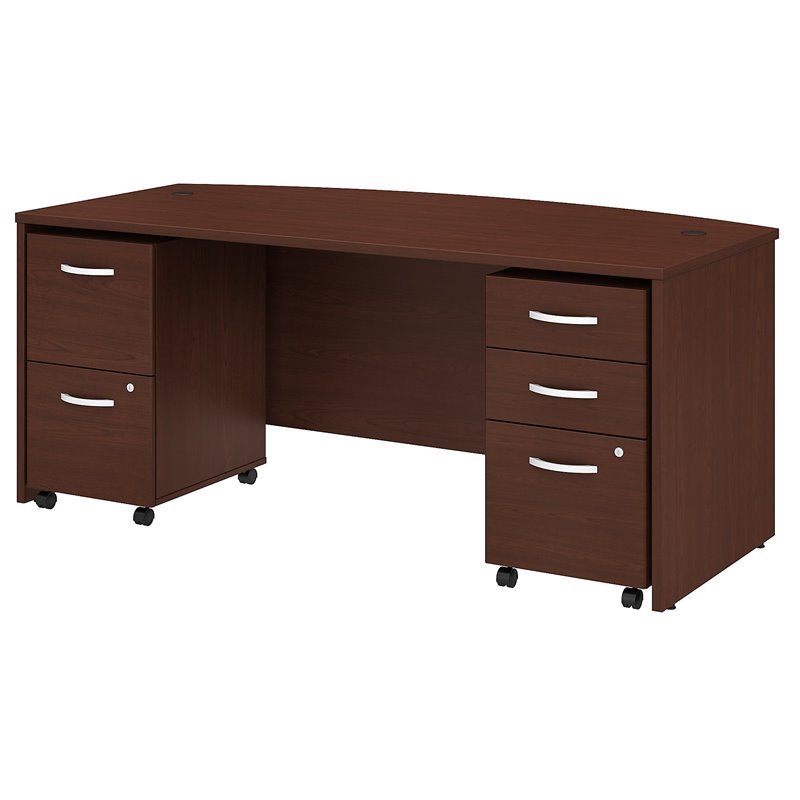 Bush Business Furniture Studio C 72W x 36D Bow Front Desk with Drawers