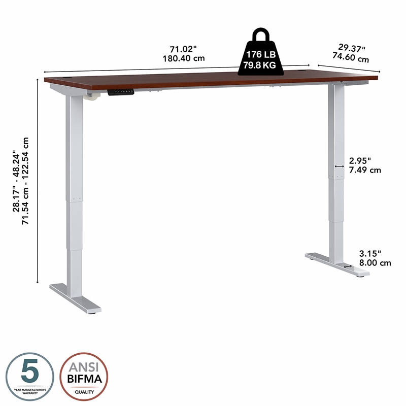 Move 40 Series 72W Height Adjustable Desk in Hansen Cherry - Engineered Wood