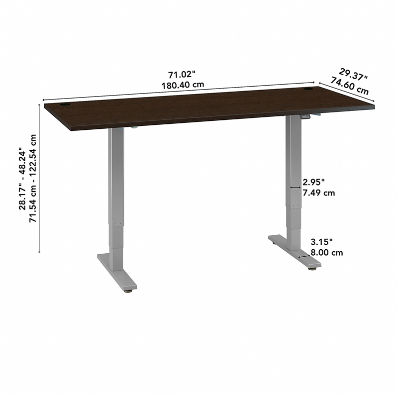 Move 40 Series 72W Height Adjustable Desk in Mocha Cherry - Engineered Wood