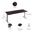 Move 40 Series 72W Adjustable Standing Desk in Mocha Cherry - Engineered Wood