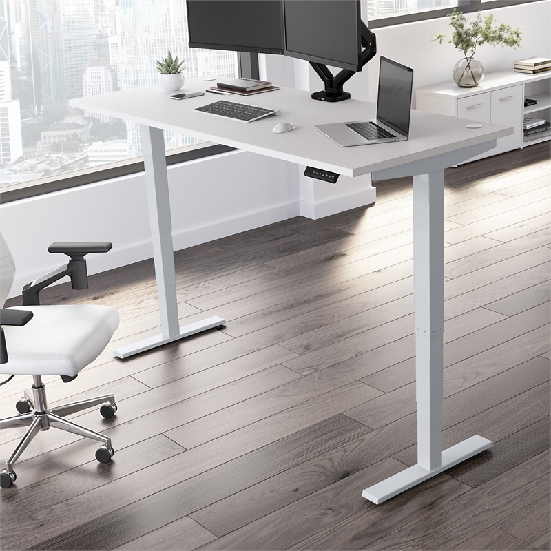 Move 40 Series 72W Height Adjustable Desk in White - Engineered Wood