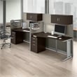Office in an Hour 2 Person Cubicle Desk Set in Mocha Cherry - Engineered Wood