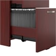 Office in an Hour 3 Person L Cubicle Desk Set in Hansen Cherry - Engineered Wood