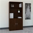Series C 36W 5 Shelf Bookcase with Doors in Mocha Cherry - Engineered Wood