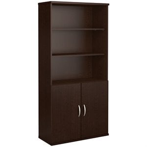 bush business furniture series c 36w 5 shelf bookcase with doors
