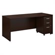 Series C 72W x 30D Office Desk with Drawers in Mocha Cherry - Engineered Wood