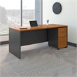 Series C 72W x 30D Office Desk with Drawers in Natural Cherry - Engineered Wood