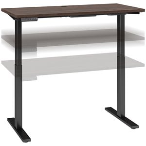 move 60 series 48w x 24d adjustable desk in black walnut - engineered wood
