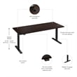 Move 60 Series 72W Adjustable Standing Desk in Black Walnut - Engineered Wood